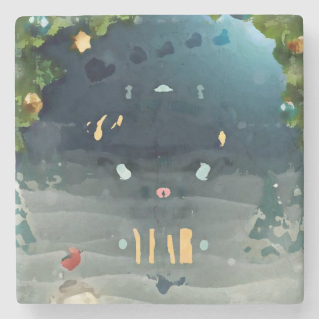 Merry christmas_bird_coaster steinuntersetzer (Vorderseite)