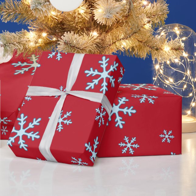 Merry Christmas Blue Snowflake Holiday Winter Geschenkpapier (Feiertage)