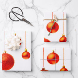 Merry Christmas blue star decoration with text Geschenkpapier Set