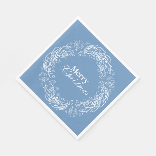 Merry Christmas Botanical Wreath. Serviette (Ecke)