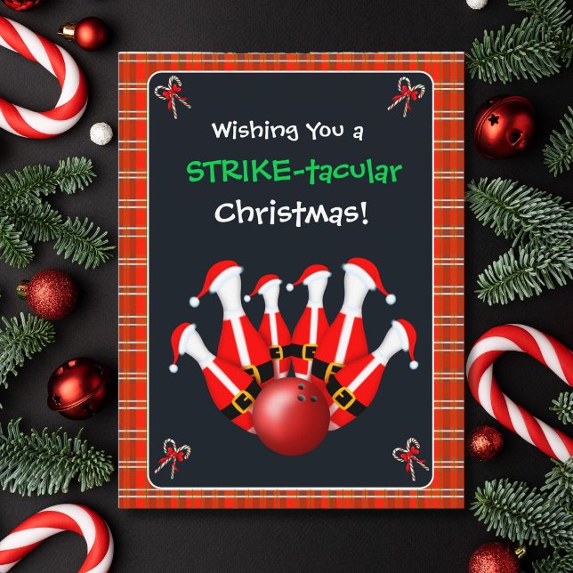 Merry Christmas Bowling  Postkarte (Von Creator hochgeladen)