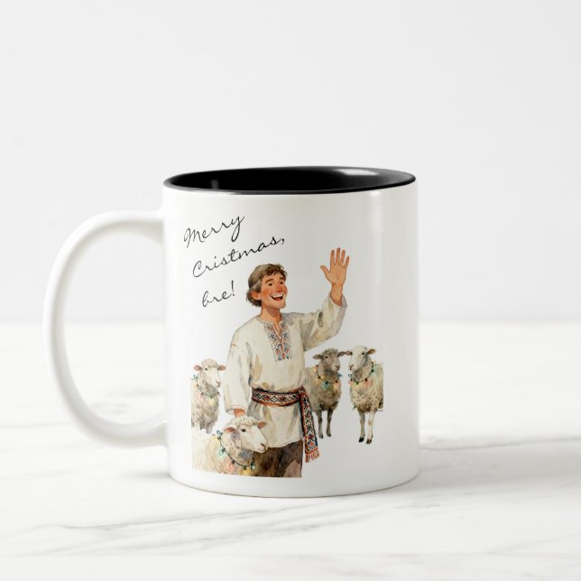 Merry Christmas, Bre!- Romanian Diaspora Holiday Zweifarbige Tasse (Links)