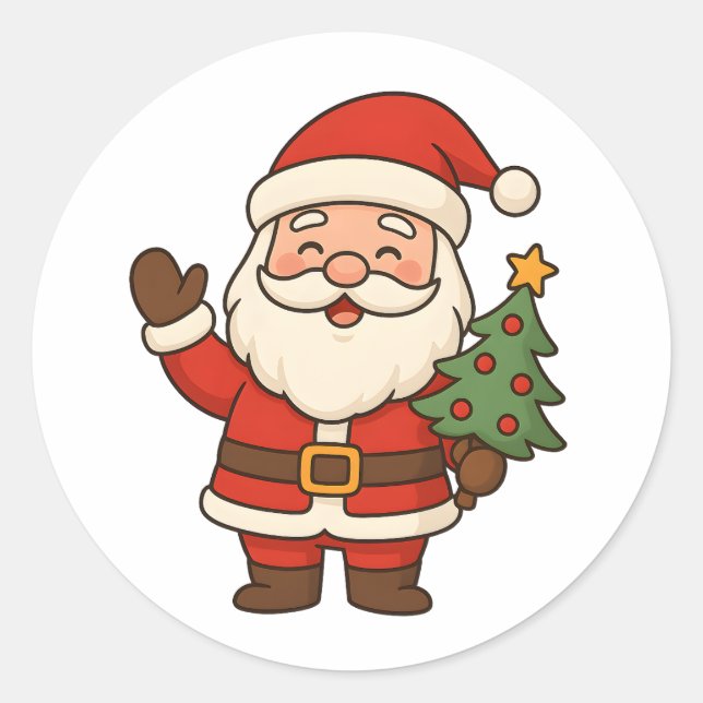 Merry Christmas Bruh Santa  Runder Aufkleber (Vorderseite)
