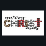 Merry CHRISTmas Buffalo Kariert Rechteckiger Aufkleber<br><div class="desc">Fantastische Büffel kariert entworfener Text lautet "Merry CHRISTmas".</div>