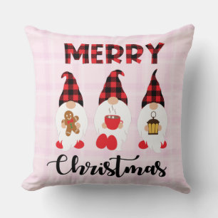 Merry Christmas- Buffalo Pläd Gnomen Kissen