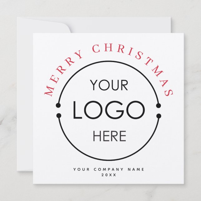 Merry Christmas Business Logo Company Kraft Einladung (Vorderseite)