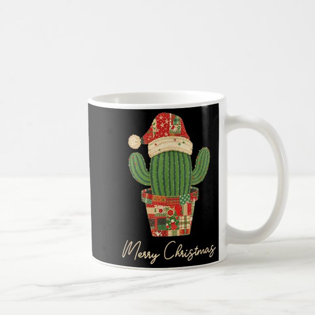 Merry Christmas Cactus Patchwork Quilt  Kaffeetasse (Rechts)