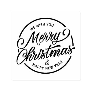 Merry Christmas Calligraphy Script Permastempel