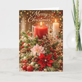 Merry Christmas Candlelight Holiday Greeting Karte