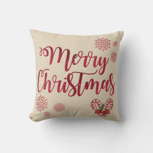 Merry Christmas Candy Cane Pillow Kissen