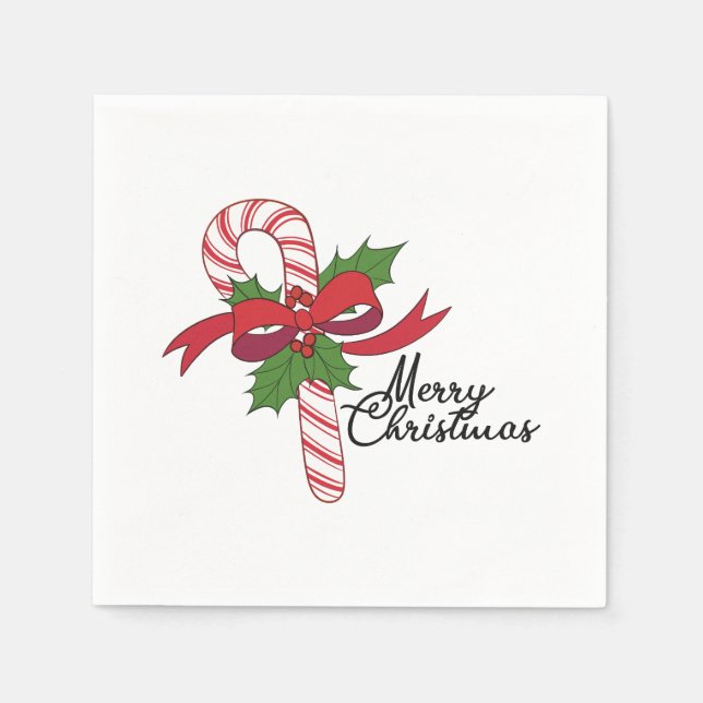 Merry Christmas Candy Cane Serviette (Vorderseite)