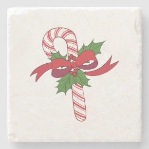Merry Christmas Candy Cane Steinuntersetzer