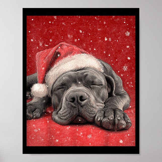 Merry Christmas Cane Corso  Poster (Vorne)