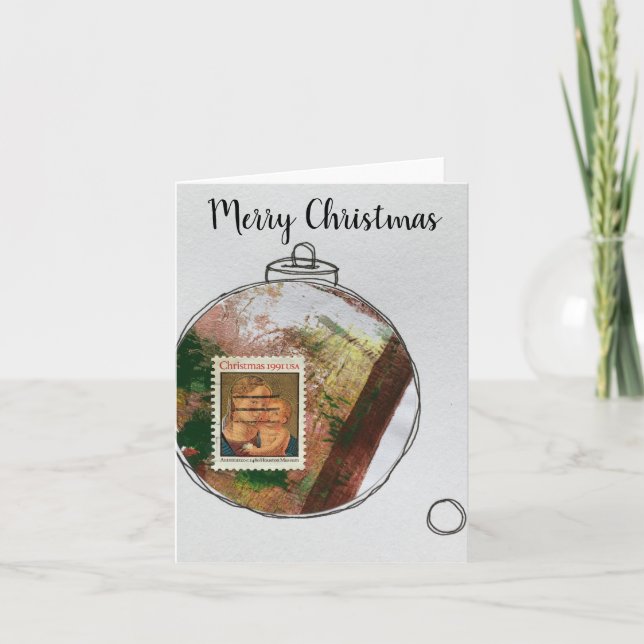 Merry Christmas Card - hand drawn ornament 2020-3 Dankeskarte (Vorderseite)