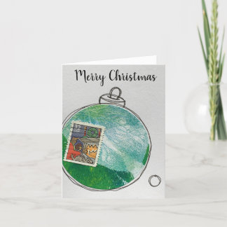 Merry Christmas Card - hand drawn ornament 2020-5 Dankeskarte