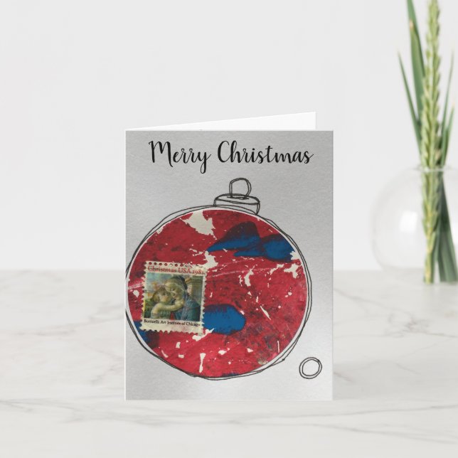 Merry Christmas Card - hand drawn ornament 2020-6 Dankeskarte (Vorderseite)
