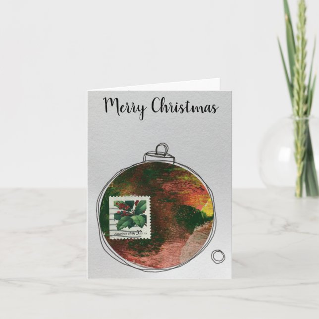 Merry Christmas Card - hand drawn ornament 2020-8 Dankeskarte (Vorderseite)