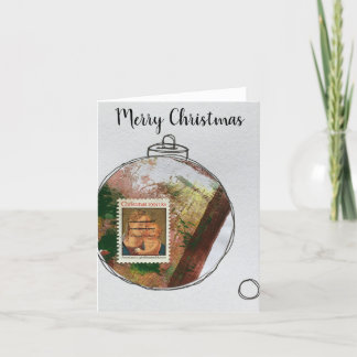 Merry Christmas Card - hand drawn ornament 2020-9 Dankeskarte