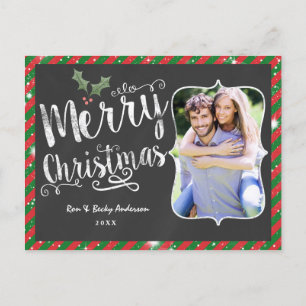 MERRY CHRISTMAS Carte postale Chalk Carte photo de