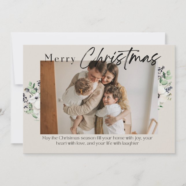 MERRY CHRISTMAS CARTE VERTE PERSONNALISABLE (Devant)