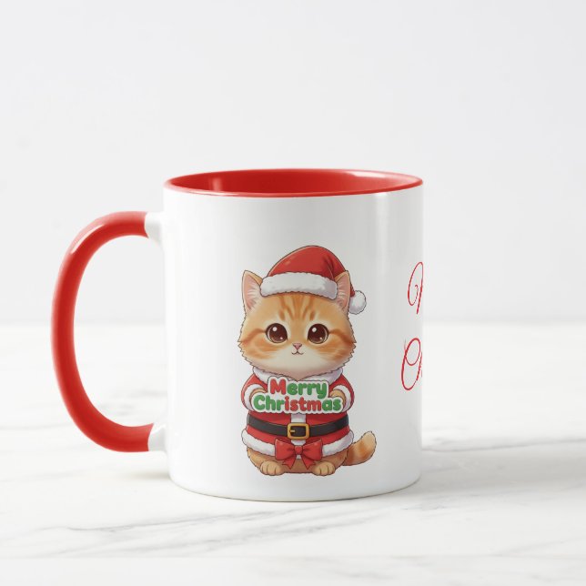 Merry Christmas Cat Lover's Mug (Gauche)