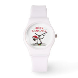 Merry Christmas. Cat with Santa hat Armbanduhr