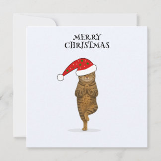 Merry Christmas cat yoga  Feiertagskarte