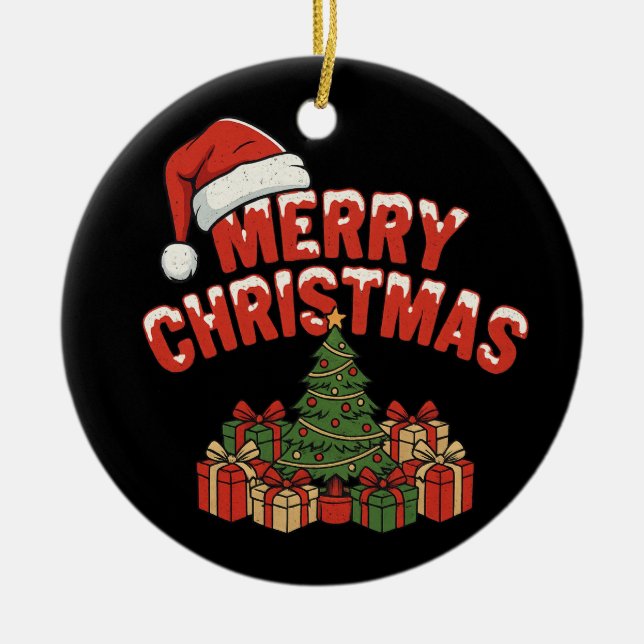 Merry Christmas Ceramic Ornament (Vorne)