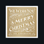 MERRY CHRISTMAS CHALKBOARD PERSONALISIERTE NAPKINS SERVIETTE<br><div class="desc">Verzierter Chalkboard Stil Weihnachtsfeiertag maßgeschneiderte Porto mit eleganten Retro Vintage dekorative Typografie, und extravagante Kunst Deko Wirbel in antiken Gold und Weiß. Moderne, klassische, moderne und stilvolle Art, alte Mode warme Wünsche für glückliche Winterferien mit trendigem rustikalen und eleganten Charme zu senden. Extravagante Weihnachtsschattierungen im Jugendstil: Alle oder einige Teile...</div>