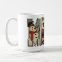 MERRY – Christmas Character Letter Art
