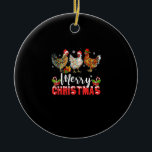 Merry Christmas Chicken Shirts Funny Santa Hat Lig Keramik Ornament<br><div class="desc">This is a great Christmas gift. Your family,  friends or children will love this gift after you give it to them. Wishing you and your family and friends a Merry Christmas.</div>
