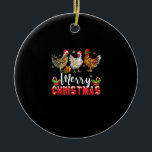 Merry Christmas Chicken Shirts Funny Santa Hat Lig Keramik Ornament<br><div class="desc">This is a great Christmas gift. Your family,  friends or children will love this gift after you give it to them. Wishing you and your family and friends a Merry Christmas.</div>