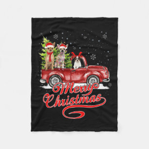 Merry Christmas Chihuahua Dog Lover Santa Reindeer Fleecedecke