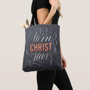 Merry CHRISTmas Christlich Jesus God Chalkboard Tasche