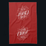Merry CHRISTmas Christliche Chalkboard-Kalligraphi Geschirrtuch<br><div class="desc">Wir sagen "Frohe Weihnachten" sehr oft während der Saison, aber manchmal vergessen wir, woher dieser Gruß eigentlich kommt. Hier ist ein wunderbar elegantes Stück Handschrift, um einen sanften Rückstoß zurück in die Richtung Jesus geben. Die Kunst des beruflichen Kalligraphen Ivan Angelic. Dieses Schriftstück ist in Schwarz auf Weiß, Weiß und...</div>