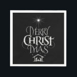 Merry CHRISTmas Christliche Chalkboard-Kalligraphi Serviette<br><div class="desc">Merry CHRISTmas Religious Chalkboard Kalligraphie Wir sagen "Frohe Weihnachten" die ganze Zeit, aber oft vergessen, den Ursprung der Worte. Diese Kunst zeigt originelle Handschriften, die in ihrem einzigartigen Design die Geschichte von Weihnachten erzählt, einfach und elegant im modischen Chalkboard-Look. Zeigen Sie Familie und Freunden Ihren CHRISTmas-Geist, wenn sie zu Weihnachten...</div>