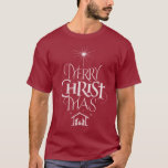 Merry CHRISTmas Christliche Chalkboard-Kalligraphi T-Shirt<br><div class="desc">Wir sagen "Frohe Weihnachten",  aber oft vergessen wir den Ursprung der Worte. Die originale Handschrift verwendet ihr einzigartiges Design,  um die Geschichte einfach und elegant zu erzählen. Zeigen Sie Ihren CHRISTmas Geist.</div>