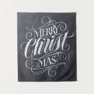 Merry CHRISTmas Christlicher Chalkboard-Chalk Wandteppich