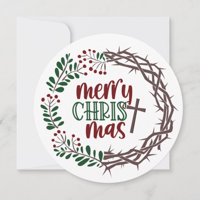 MERRY CHRISTmas Christlicher Gottesdienst Feiertagskarte (Vorderseite)