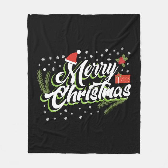 Merry Christmas - Christmas design Fleecedecke (Vorderseite)