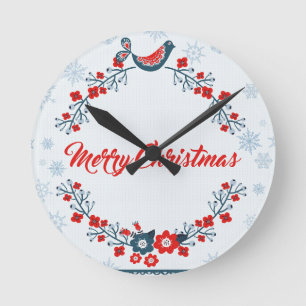 merry christmas christmas greeting runde wanduhr