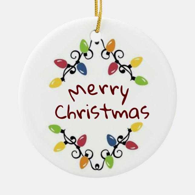 *MERRY CHRISTMAS* CHRISTMAS LIGHTS ORNANATION KERAMIK ORNAMENT (Vorne)