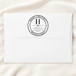 Merry Christmas Classic Monogram Address Gummistempel