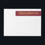 Merry Christmas Classic Red Return Address Label<br><div class="desc">Mit zeitlosem Rot-Design und elegantem Schriftart sind diese Labels perfekt geeignet,  um Freude zu vermitteln und gleichzeitig Ihre Korrespondenz stilvoll und organisiert behalten. Ideal für Weihnachtskarten,  Party Einladungen und Geschenkpakete. Passen Sie Ihren Namen und Ihre Adresse für eine persönliche,  festliche Touch an!</div>