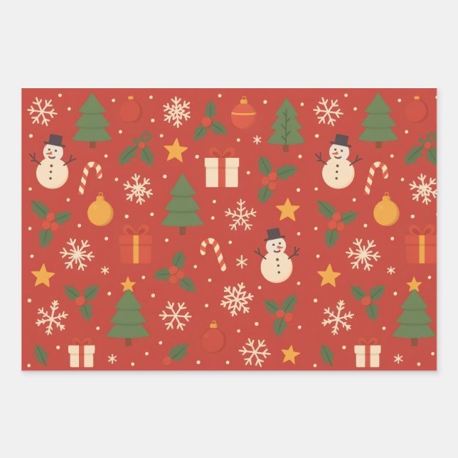 Merry Christmas Classic Wrap Geschenkpapier Set (Vorderseite)