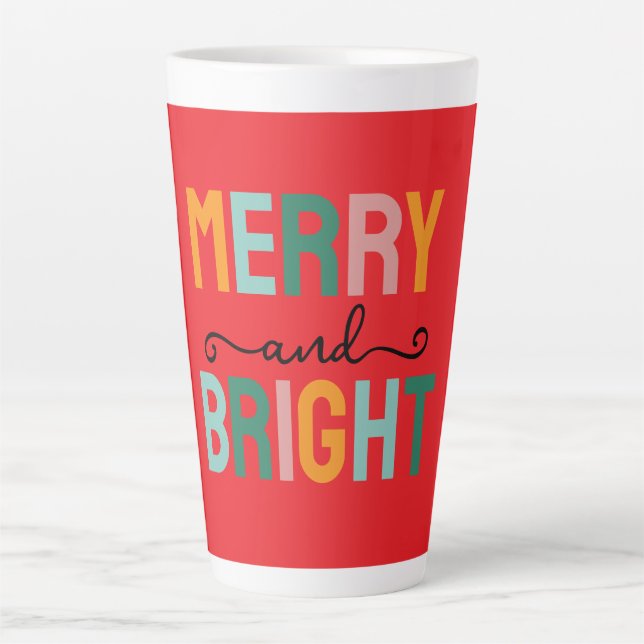 Merry Christmas Classical Unique Minimalist Plain Milchtasse (Vorderseite)