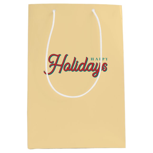 Merry Christmas Classical Unique Minimalist Plain Mittlere Geschenktüte (Vorderseite)