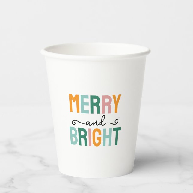 Merry Christmas Classical Unique Minimalist Plain Pappbecher (Vorderseite)