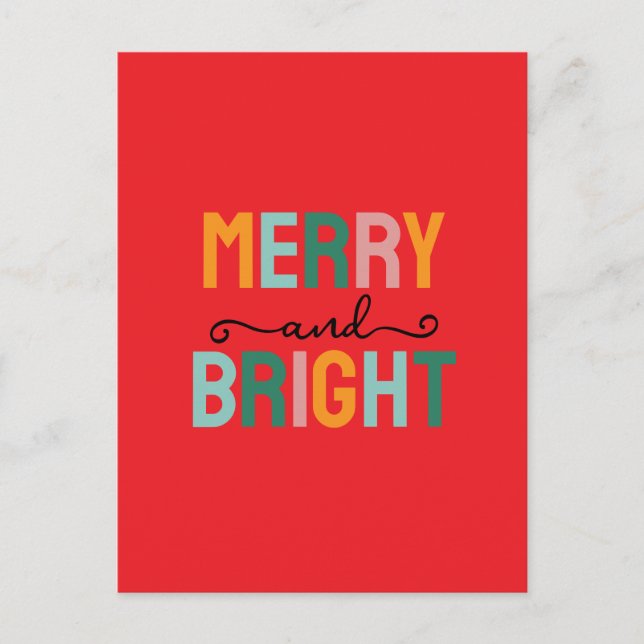 Merry Christmas Classical Unique Minimalist Plain Postkarte (Vorderseite)