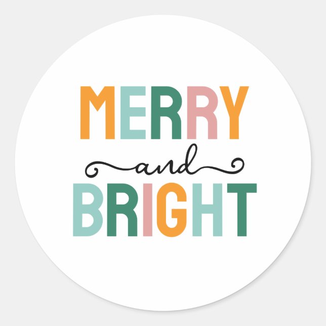 Merry Christmas Classical Unique Minimalist Plain Runder Aufkleber (Vorderseite)